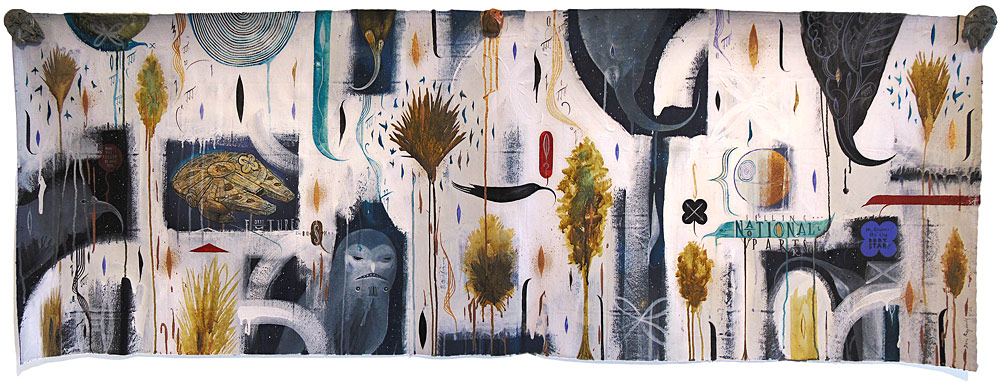 Dean Raybould nz contemporary artist, Forest, acrylic on canvas sheet